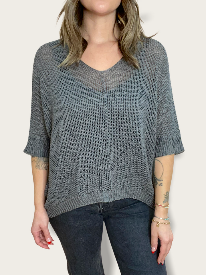 CROCHET KNIT SWEATER - Kingfisher Road - Online Boutique