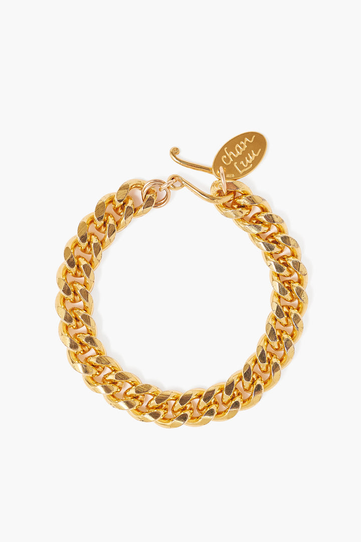 HOOK CLASP GOLD CURB CHAIN BRACELET - Kingfisher Road - Online Boutique
