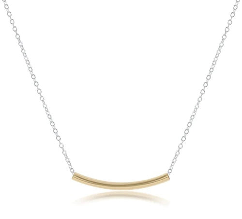 16" STERLING MIXED METAL NECKLACE-GOLD  BLISS BAR - Kingfisher Road - Online Boutique