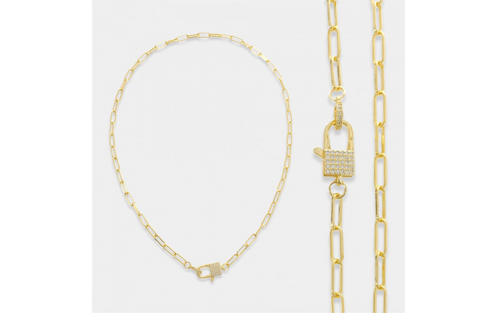 18" GLOSSY PAPERCLIP CHAIN NECKLACE - Kingfisher Road - Online Boutique