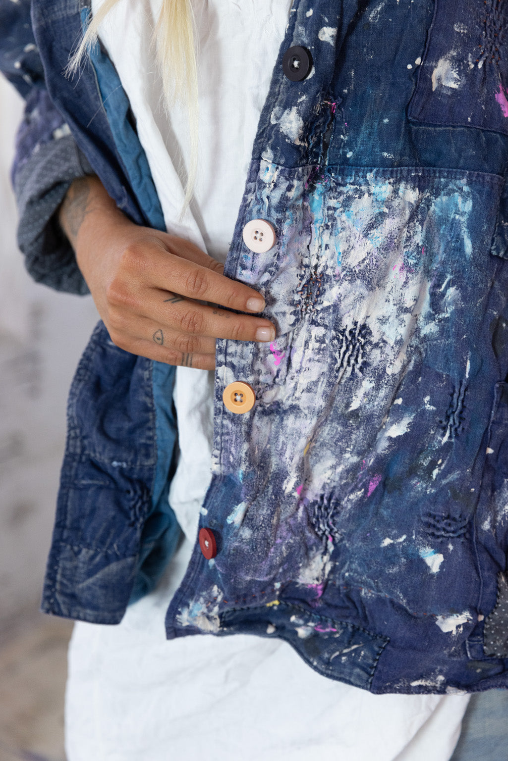 PAINT SPLATTER CROP TANCY COAT-WORKWEAR - Kingfisher Road - Online Boutique