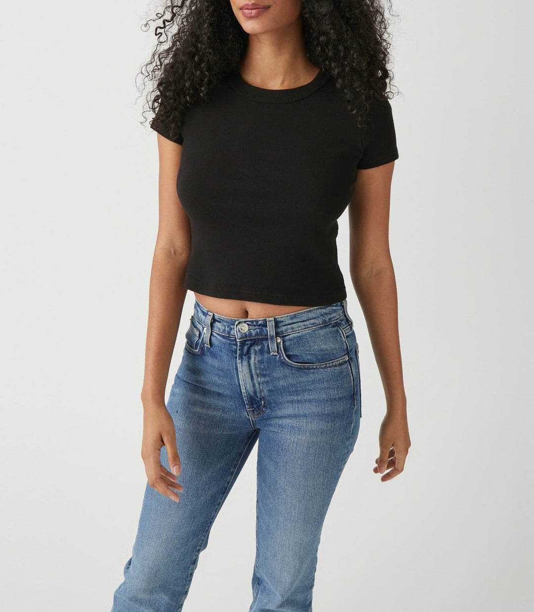 MIMI CROPPED TEE-BLACK - Kingfisher Road - Online Boutique