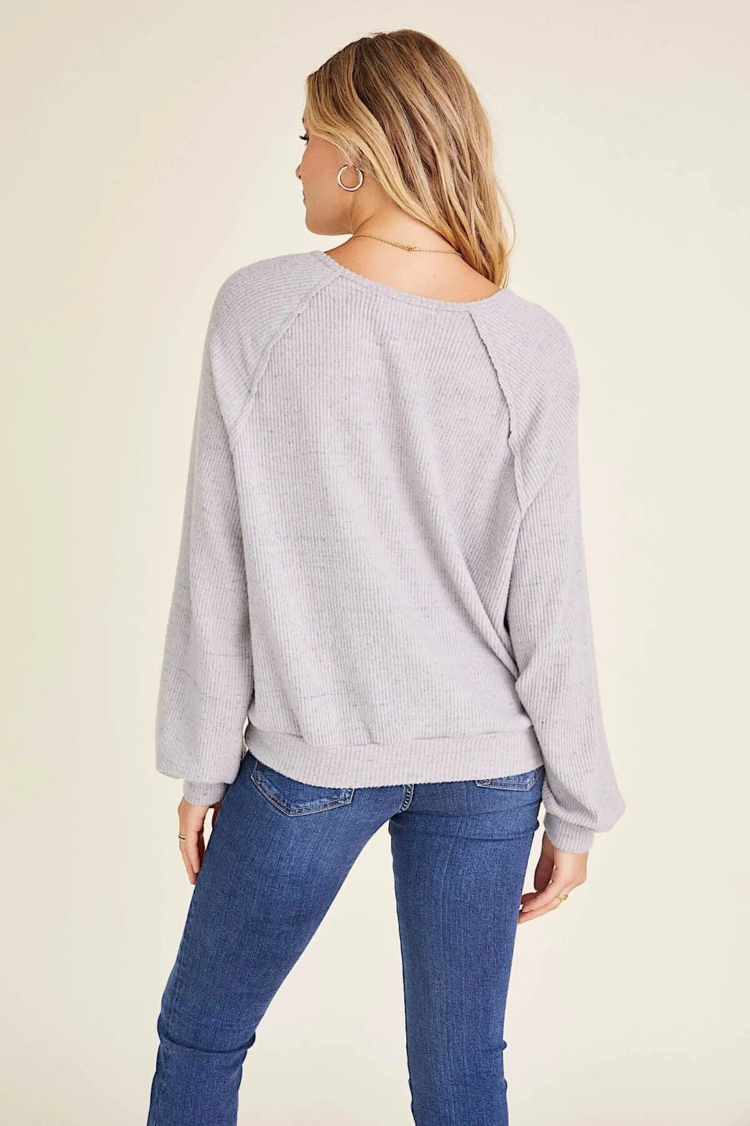 FOLEY COZY RIBBED NOTCH NECK - Kingfisher Road - Online Boutique