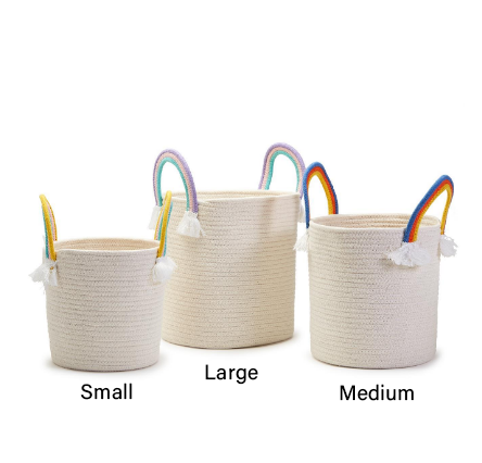 RAINBOW HANDLE ROPE BASKETS - LARGE - Kingfisher Road - Online Boutique
