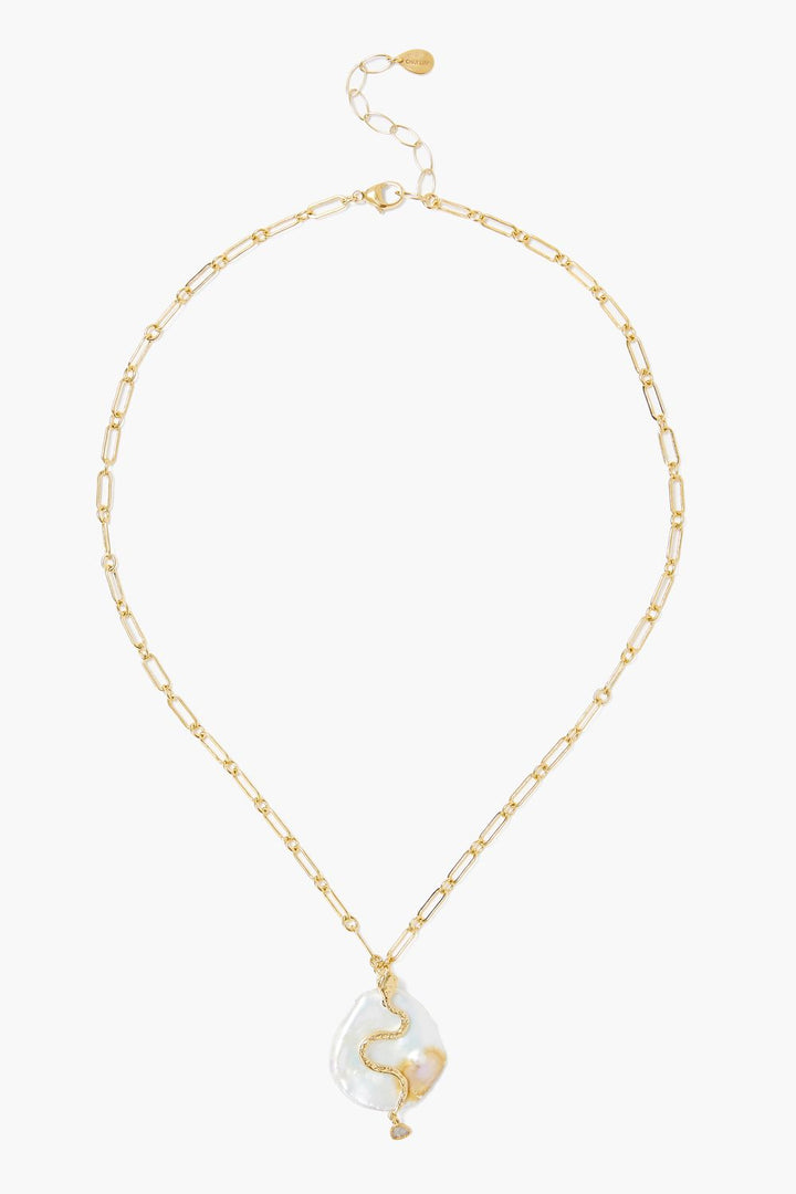 SERPENT/PEARL COIN NECKLACE - Kingfisher Road - Online Boutique