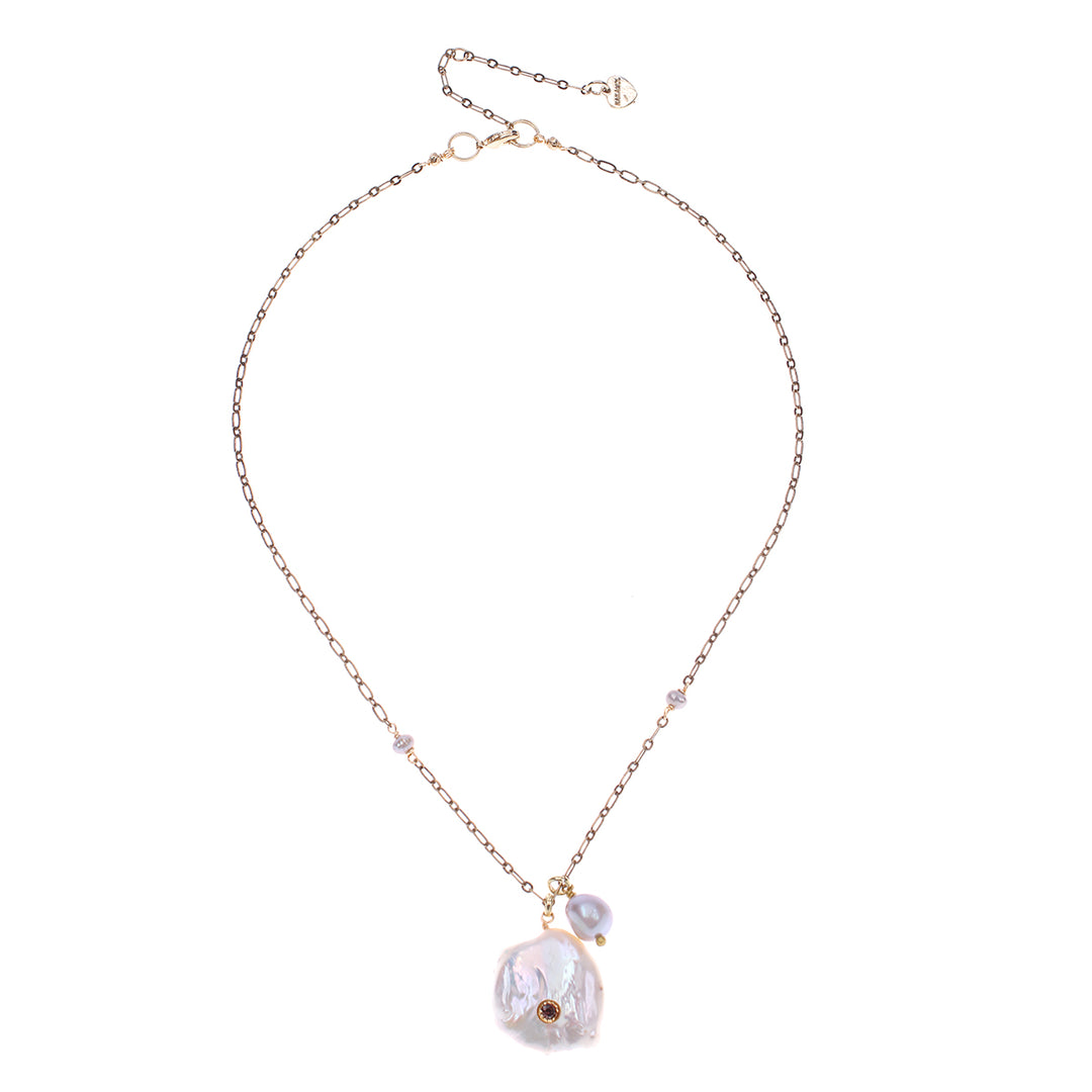 PEARL CHARM AND PENDANT NECKLACE - Kingfisher Road - Online Boutique