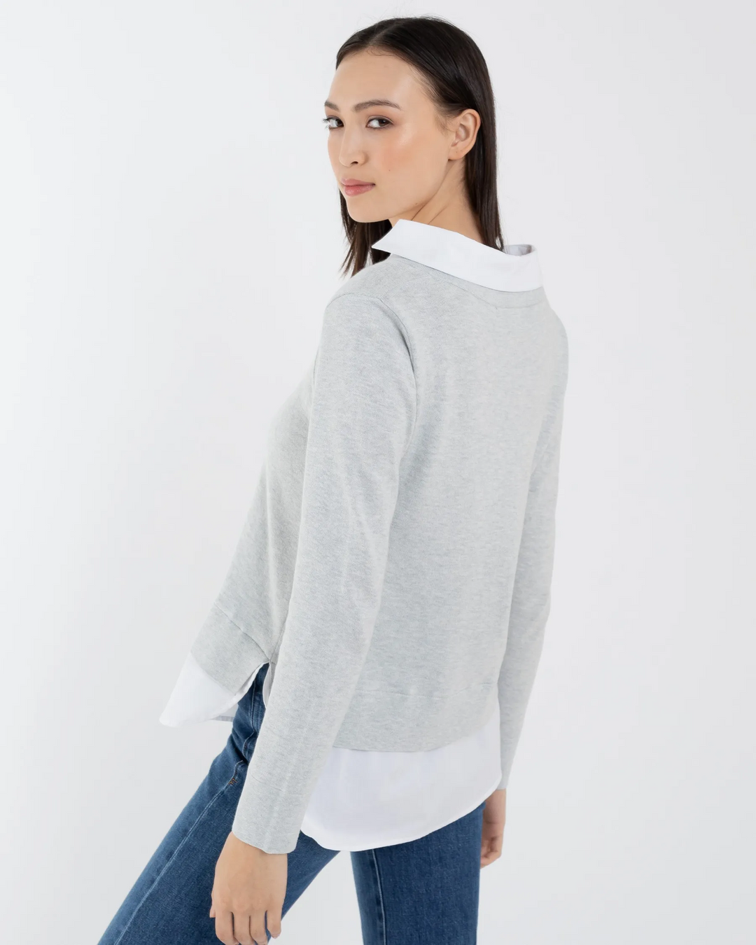 MONTAGE SHIRTTAIL SWEATER - FOG - Kingfisher Road - Online Boutique