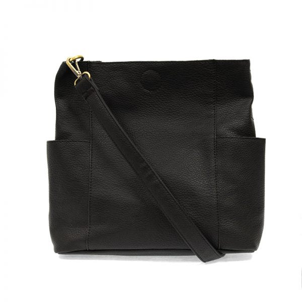 KAYLEIGH SIDE POCKET BUCKET BAG-BLACK - Kingfisher Road - Online Boutique