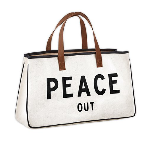 PEACE OUT CANVAS TOTE - Kingfisher Road - Online Boutique