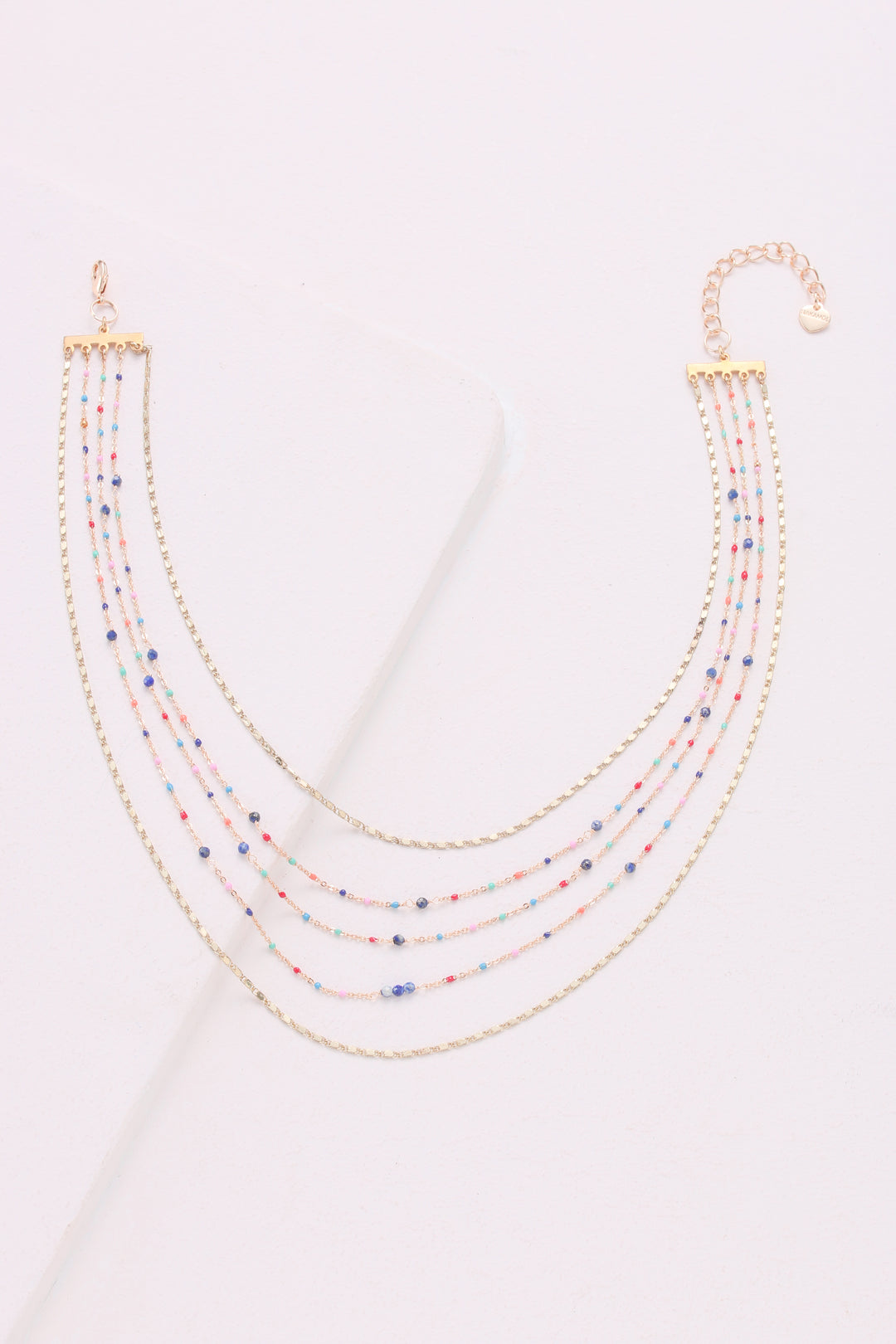 5 LAYER CHAIN AND BEADED NECKLACE - Kingfisher Road - Online Boutique