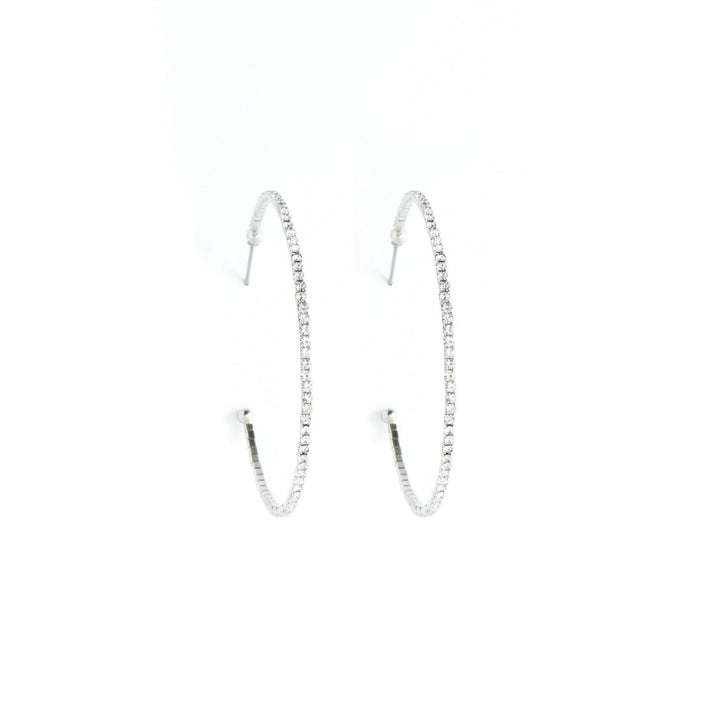 LARGE CRYSTAL HOOP EARRING - Kingfisher Road - Online Boutique