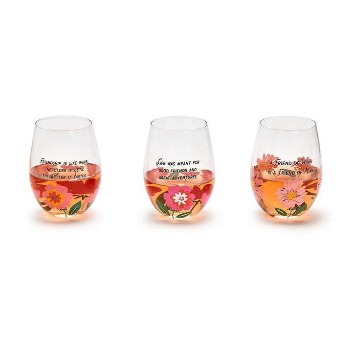 FRIENDSHIP STEMLESS WINE GLASS WITH WISH BRACELET - Kingfisher Road - Online Boutique