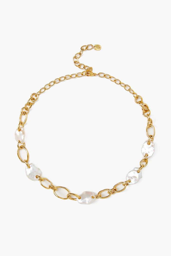 WHITE PEARL CHAIN LINK NECKLACE - Kingfisher Road - Online Boutique