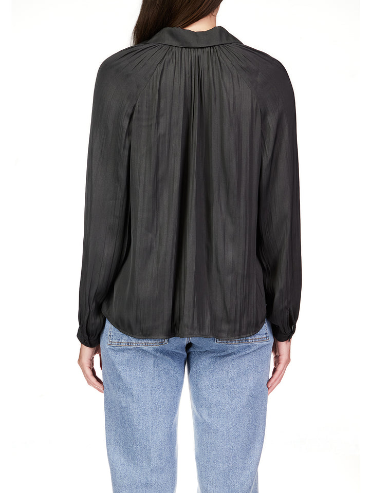 CASUALLY CUTE SATEEN BLOUSE - MINERAL - Kingfisher Road - Online Boutique