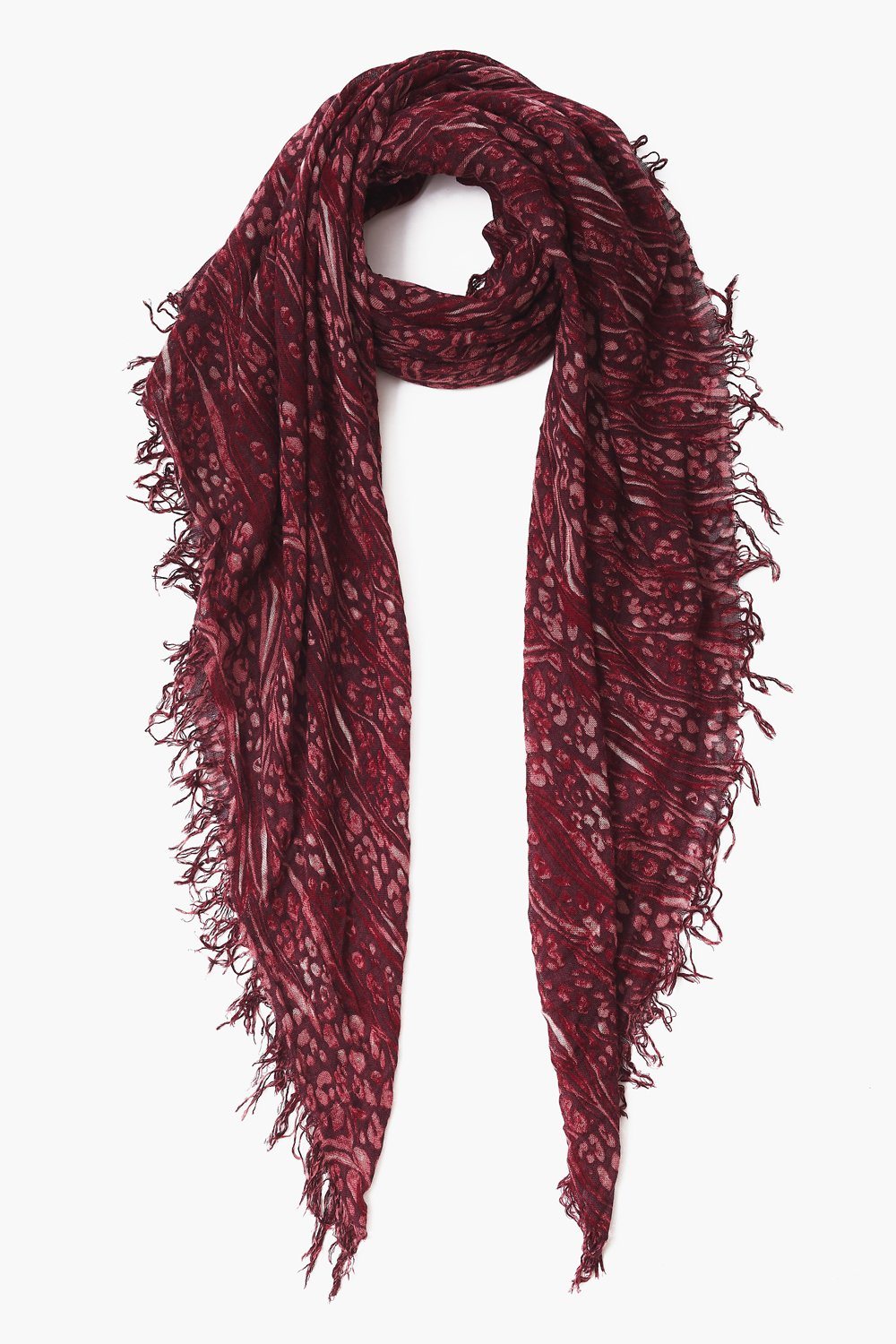 PLUM ZEBRA/LEOPARD CASHMERE SILK SCARF - Kingfisher Road - Online Boutique