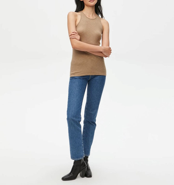 ALANA HALTER RACERBACK TANK - SAFARI - Kingfisher Road - Online Boutique