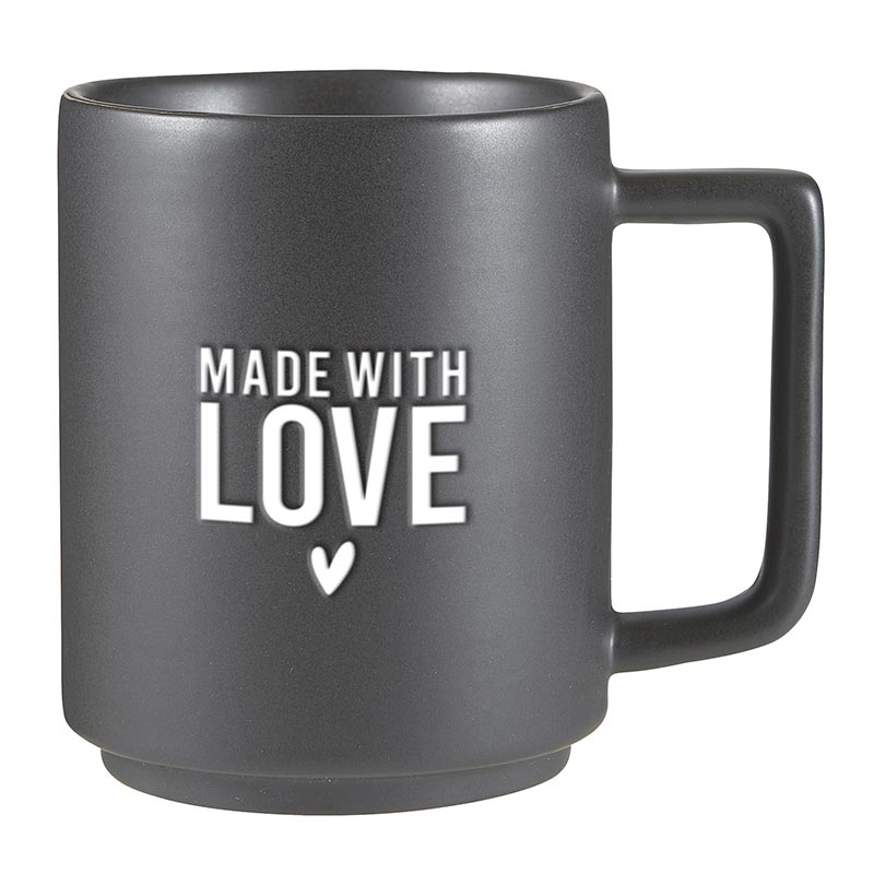 MATTE BLACK MUG - MADE WITH LOVE - Kingfisher Road - Online Boutique