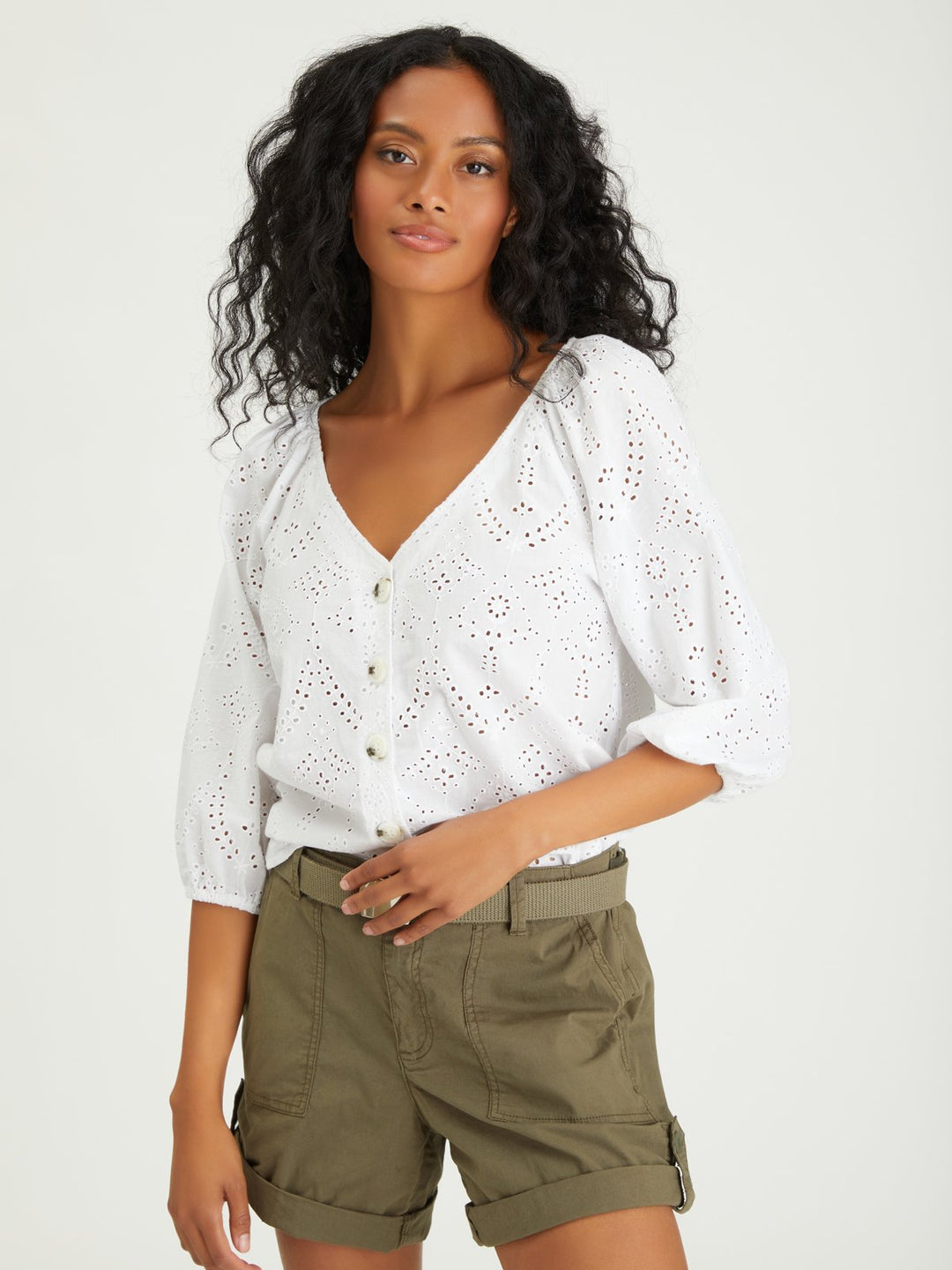 MODERN BUTTON FRONT TOP - Kingfisher Road - Online Boutique
