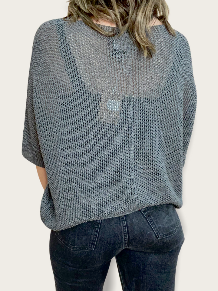 CROCHET KNIT SWEATER - Kingfisher Road - Online Boutique