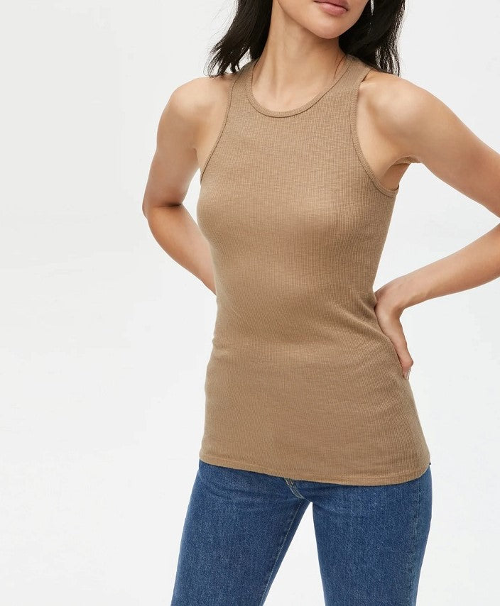 ALANA HALTER RACERBACK TANK - SAFARI - Kingfisher Road - Online Boutique
