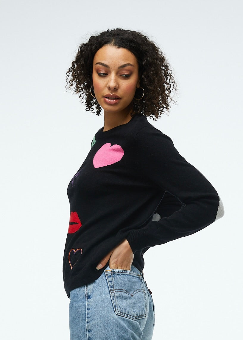 LUCKY CHARMS SWEATER - BLACK - Kingfisher Road - Online Boutique