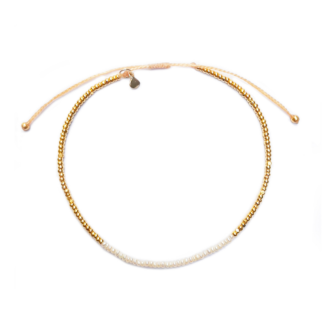 FRESH WATER PEARL GOLD SEED BEAD BRACELET - Kingfisher Road - Online Boutique