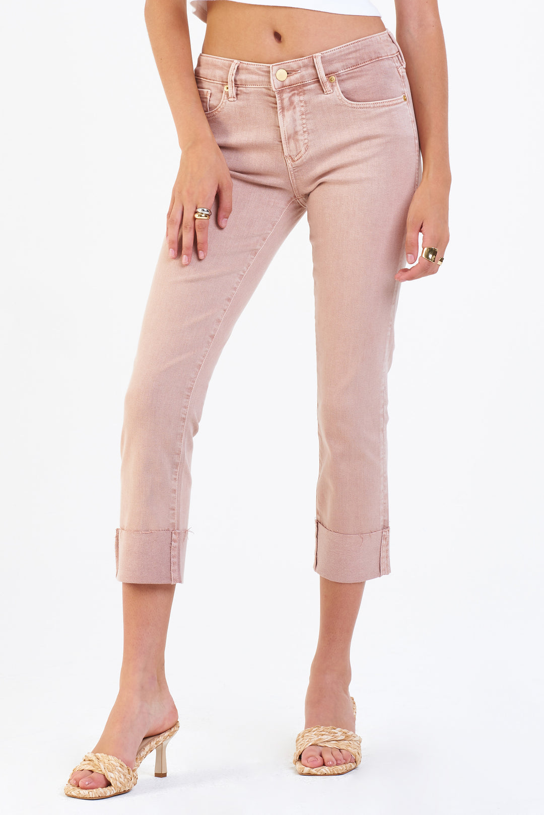 BLAIRE CUFFED STRAIGHT HIGH RISE - ROSE DUST - Kingfisher Road - Online Boutique