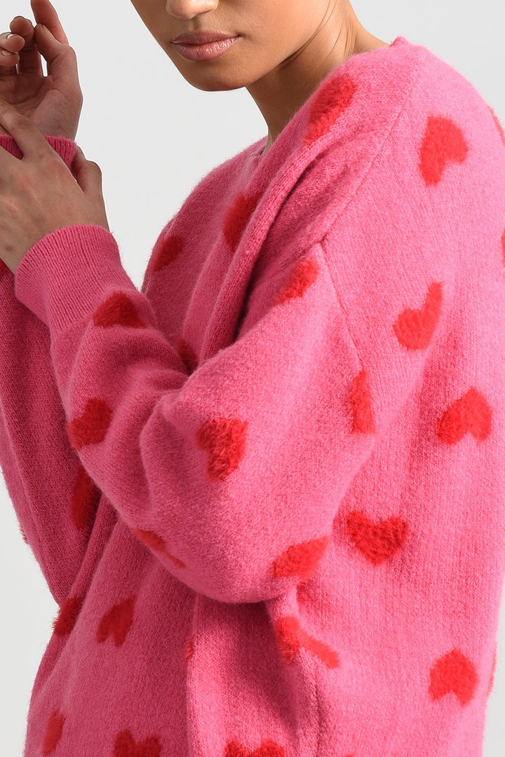 HEART SWEATER - HOT PINK - Kingfisher Road - Online Boutique