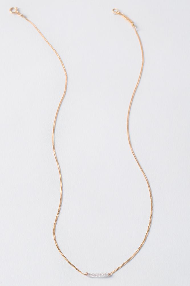 16' DAINTY FACTED  STONES NECKLACE - Kingfisher Road - Online Boutique