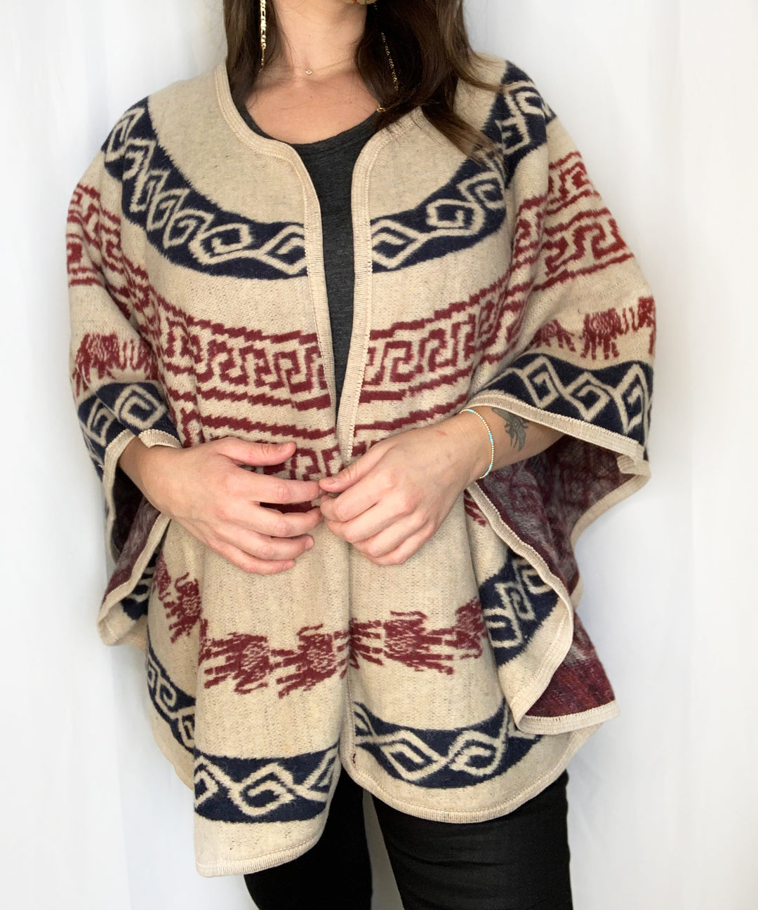 TRIBAL PRINT PONCHO - Kingfisher Road - Online Boutique