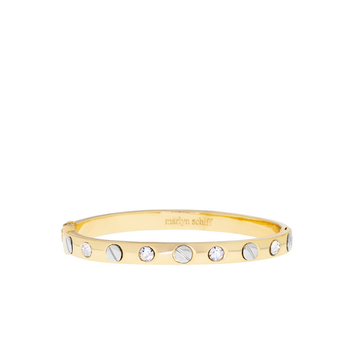 METAL NAILHEAD BANGLE-GOLD/SILVER - Kingfisher Road - Online Boutique