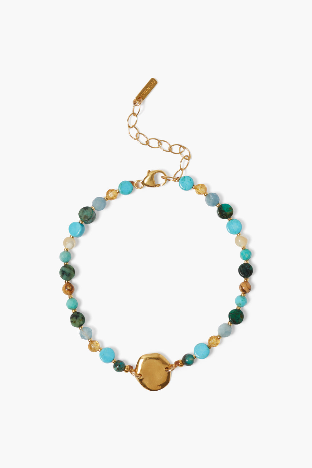GOLD PLATED STERLING SILVER BRACELET-TURQUOISE MIX - Kingfisher Road - Online Boutique