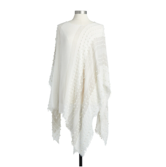TEXTURED PONCHO WHITE MIX - Kingfisher Road - Online Boutique