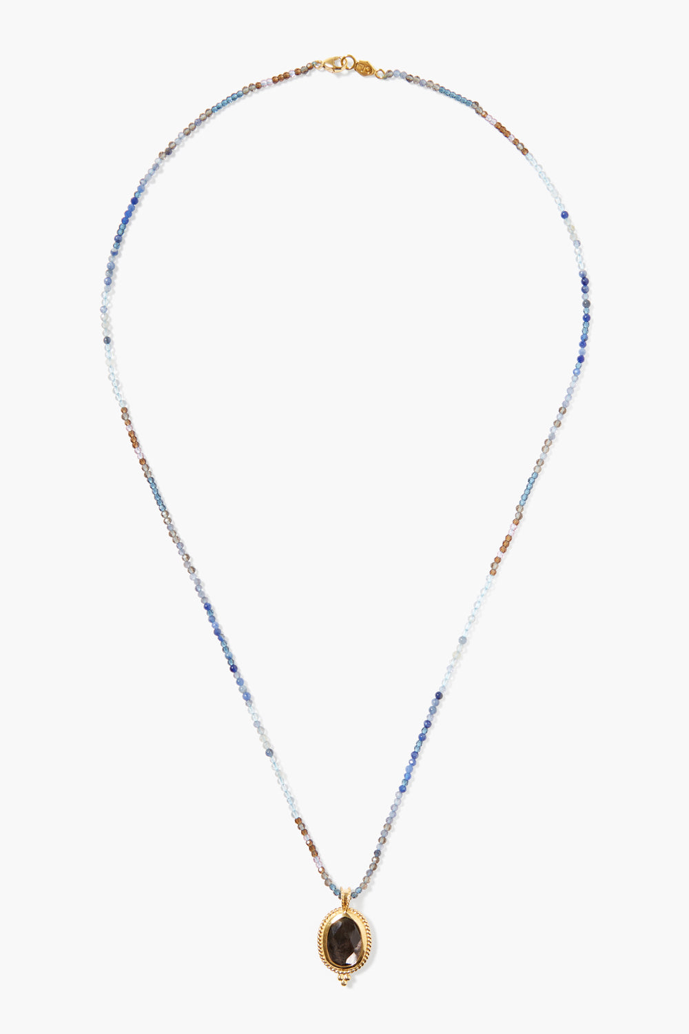 BEADED TOP NECKLACE-BLUE MIX - Kingfisher Road - Online Boutique