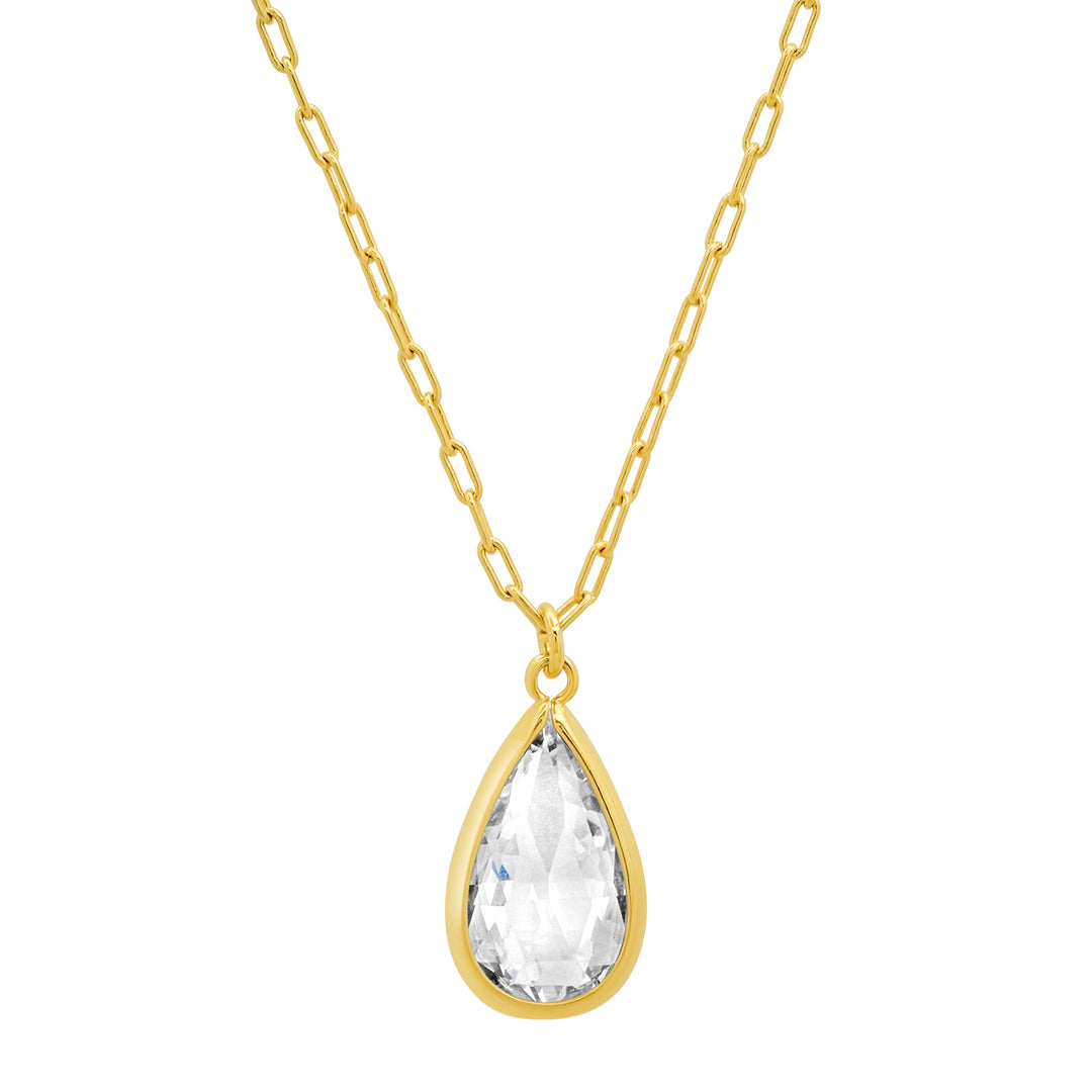 PEAR SHAPED CZ NECKLACE - Kingfisher Road - Online Boutique