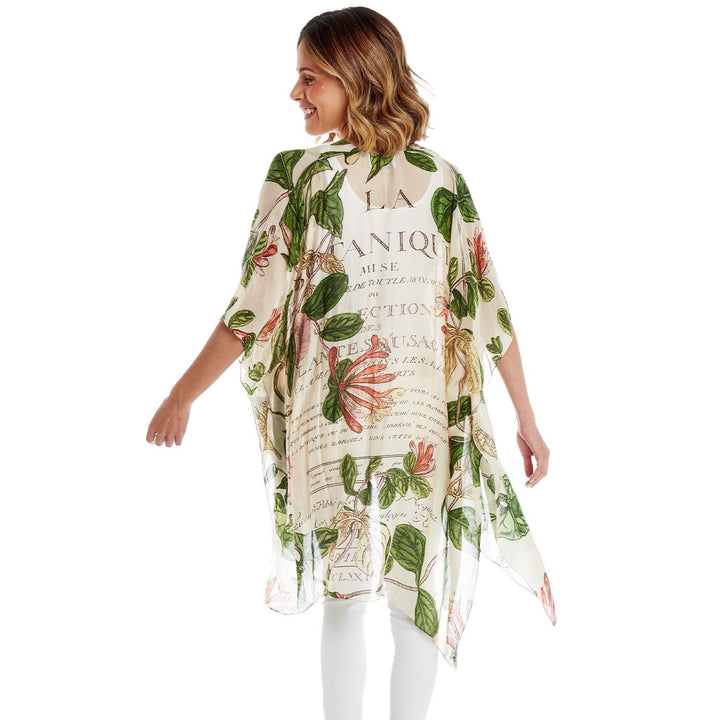 HONEYSUCKLE PRINT LONG KIMONO - Kingfisher Road - Online Boutique