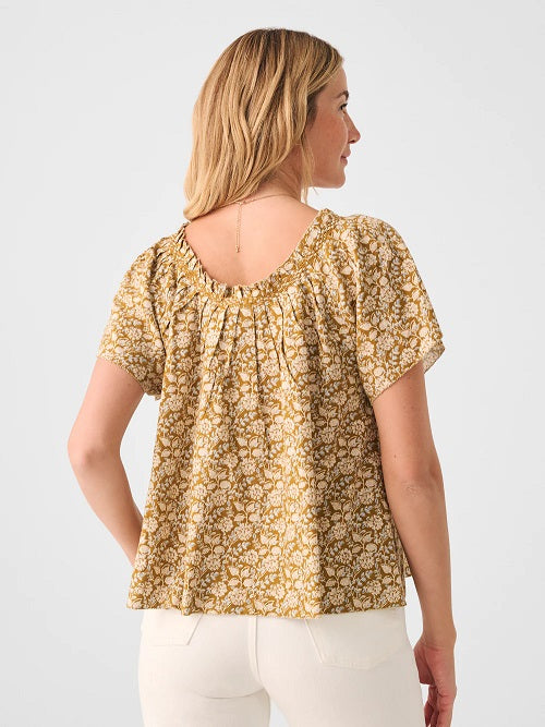 ANNABELLE TOP - GOLDEN THEODORA FLORAL - Kingfisher Road - Online Boutique