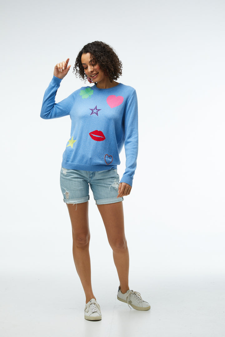LUCKY CHARMS SWEATER - DENIM