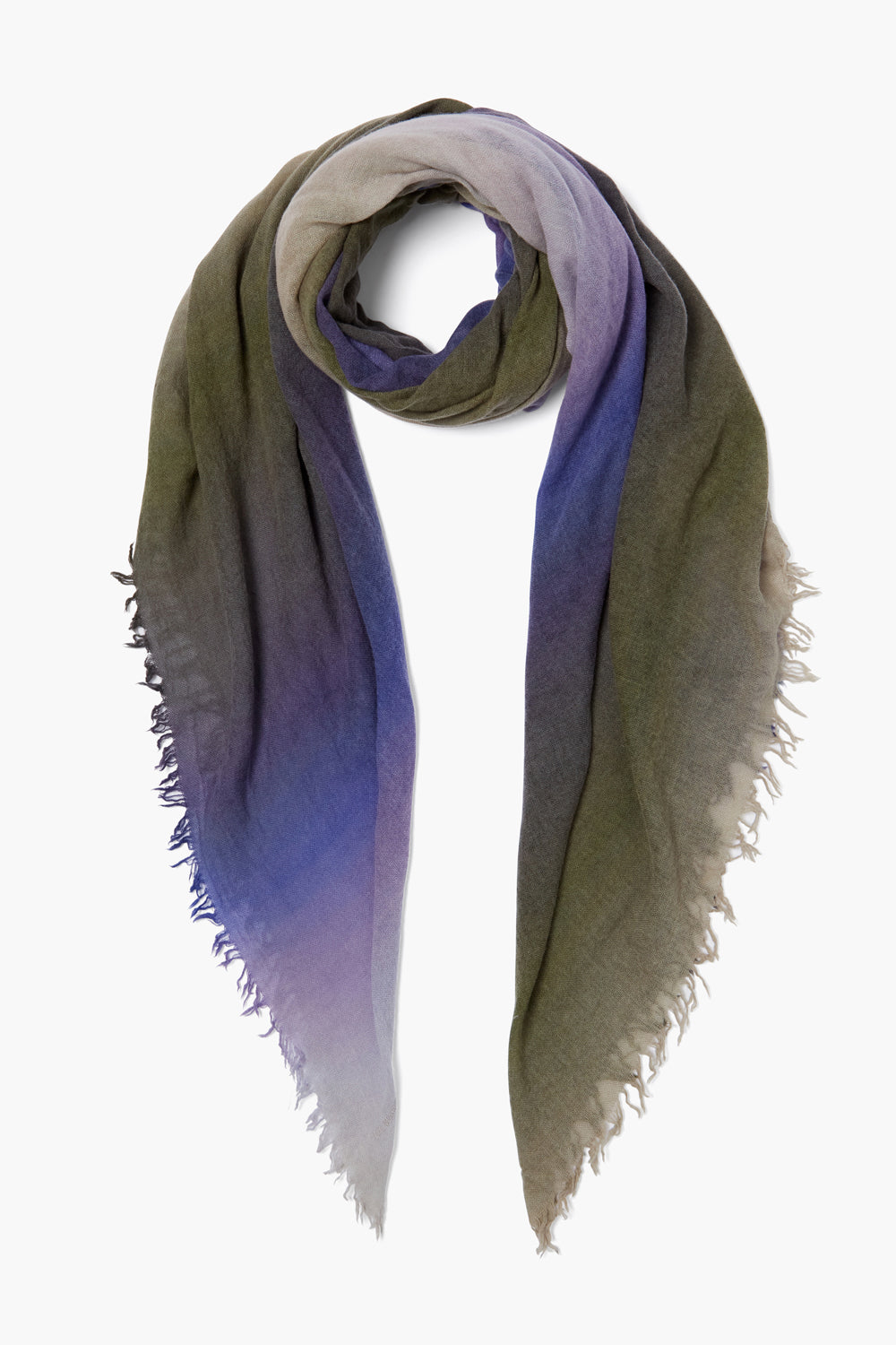 CASHMERE OMBRE STRIPE SCARF-DAZZLING BLUE - Kingfisher Road - Online Boutique