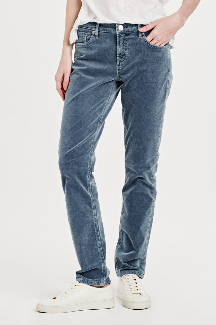 BLAIRE SLIM STRAIGHT PANTS HI-RISE - DUSTY BLUE - Kingfisher Road - Online Boutique