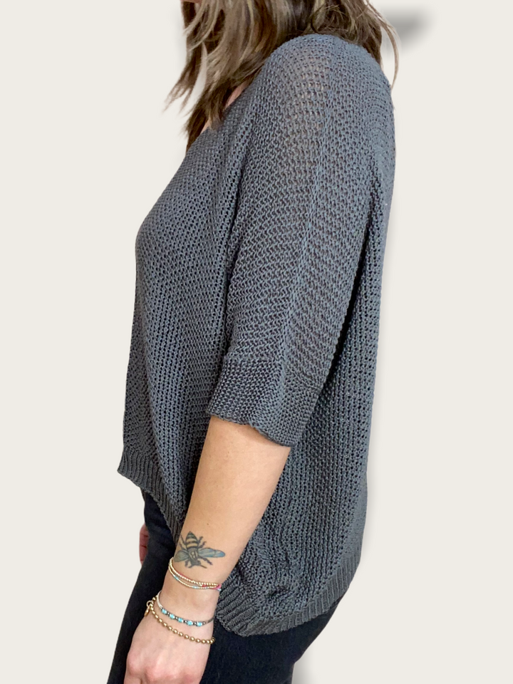 CROCHET KNIT SWEATER - Kingfisher Road - Online Boutique