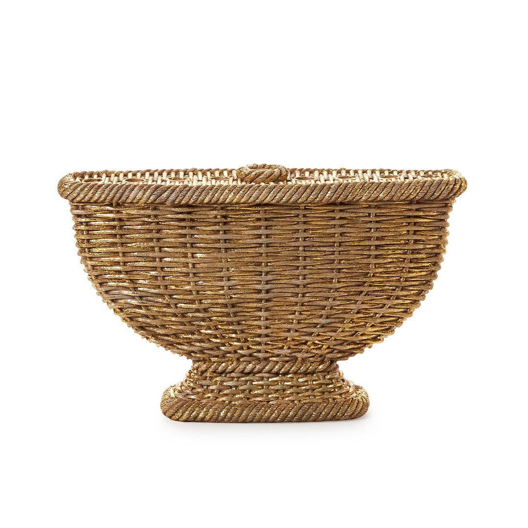 BASKET WEAVE PATTERN MENORAH WITH GOLD LEAF - Kingfisher Road - Online Boutique