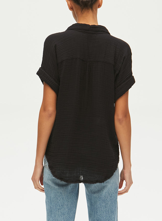 BAILEY BUTTON DOWN SHIRT - BLACK - Kingfisher Road - Online Boutique