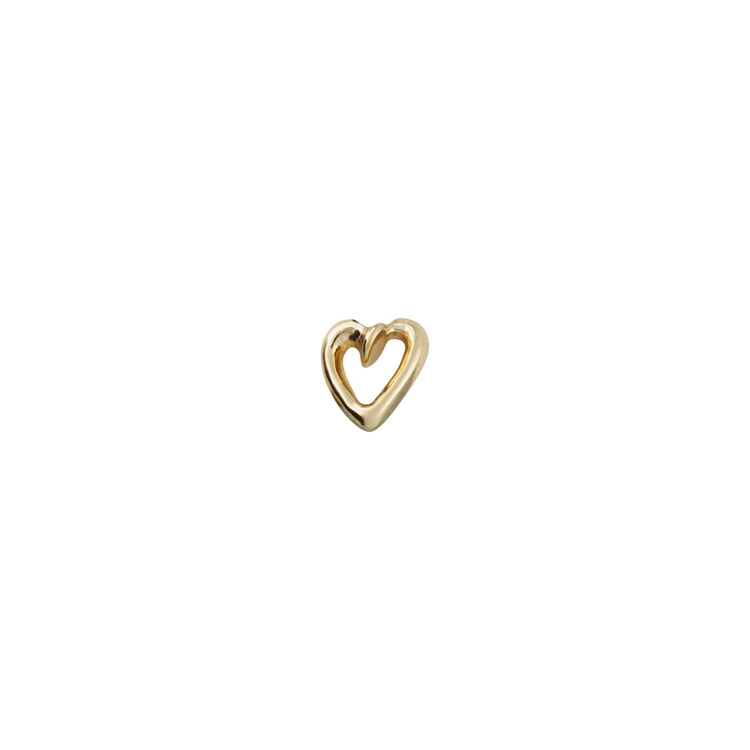 GOLD NAILED HEART SINGLE EARRING - Kingfisher Road - Online Boutique