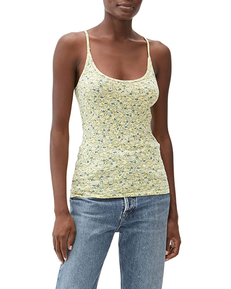 CHARLENE FLORAL CAMI TANK TOP - BUTTER/BLUE - Kingfisher Road - Online Boutique
