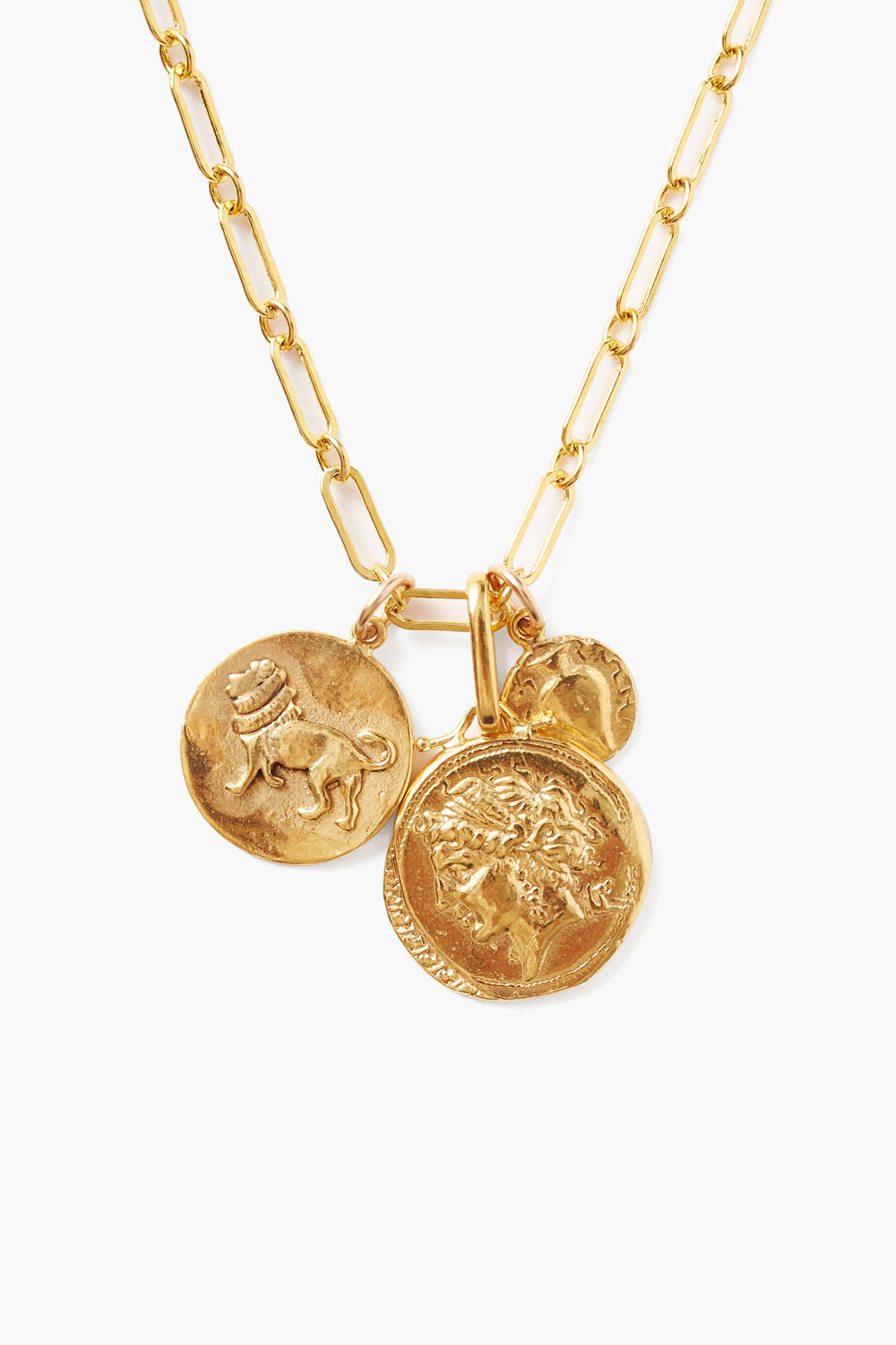 YELLOW GOLD ADJUSTABLE COIN PENDANT NECKLACE - Kingfisher Road - Online Boutique