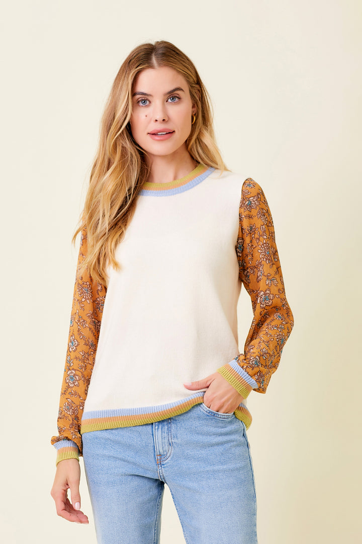 RIBBED SWEATER TOP-IVORY - Kingfisher Road - Online Boutique