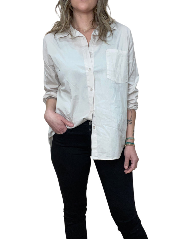 CREAM BUTTON UP SHIRT - Kingfisher Road - Online Boutique