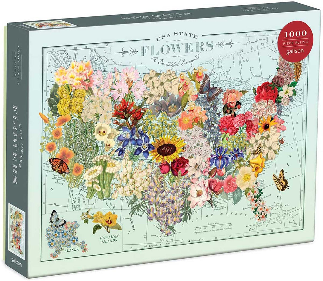 US State Flowers 1000 Piece Puzzle - Kingfisher Road - Online Boutique