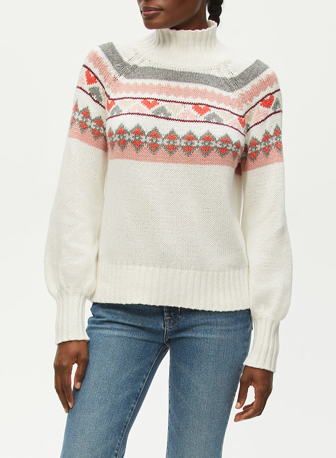 PERNILLE TURTLENECK SWEATER - CHALK COMBO - Kingfisher Road - Online Boutique